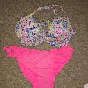 Floral Victoria’s Secret Swim Suit Full Set